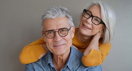 mature couple smiling happy